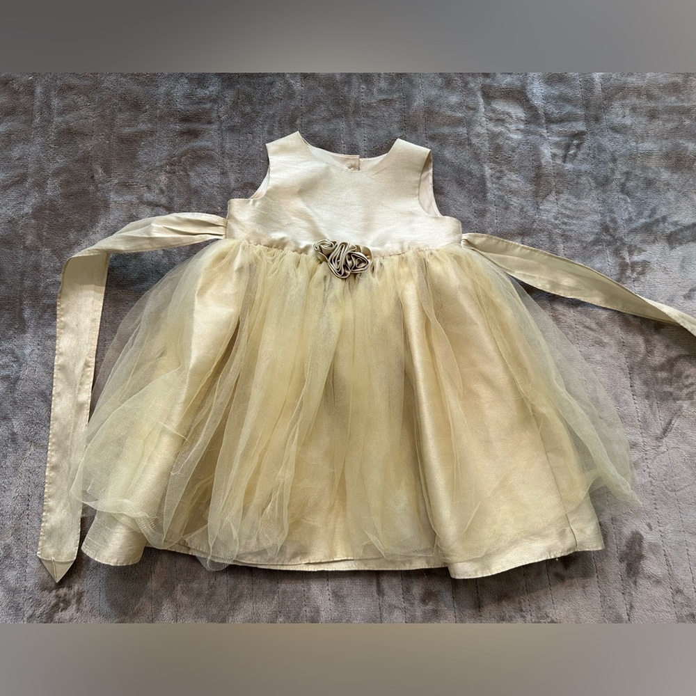 Beautiful gold Marmellata Classics dress, size 24 months.